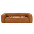 Mid-iuwei Moderne sigaar rawhide Tan Leather Sofa